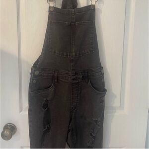 Distressed overalls
